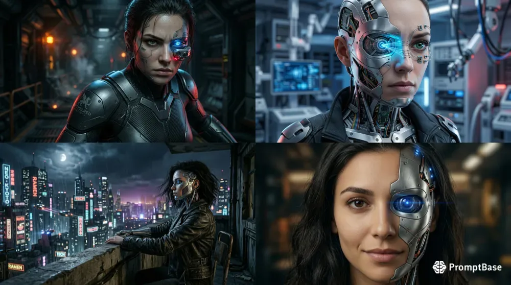 Multienvironment Female Cyborg Portraits