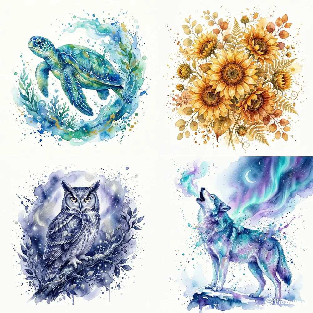 Luminous Watercolor Sublimation Clipart