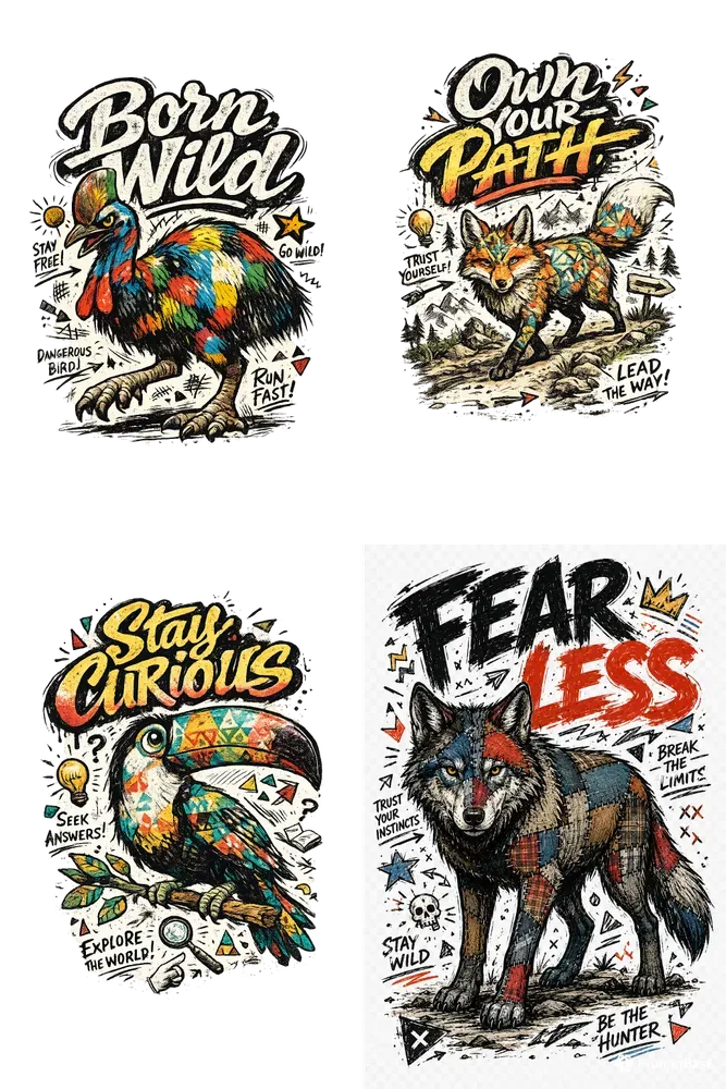 Retro Sketch Mascot Tshirts
