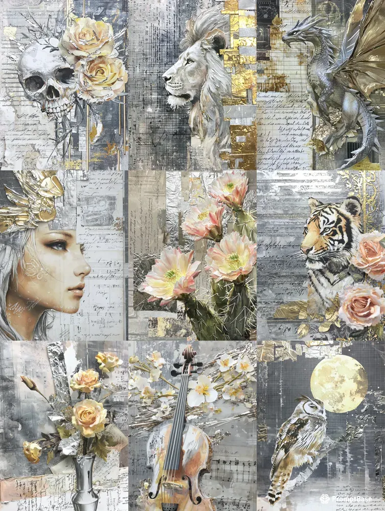 Silver Style Junk Journal Pages