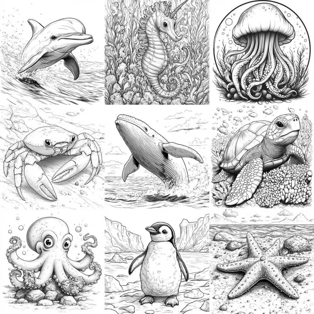 Ocean Animals Coloring