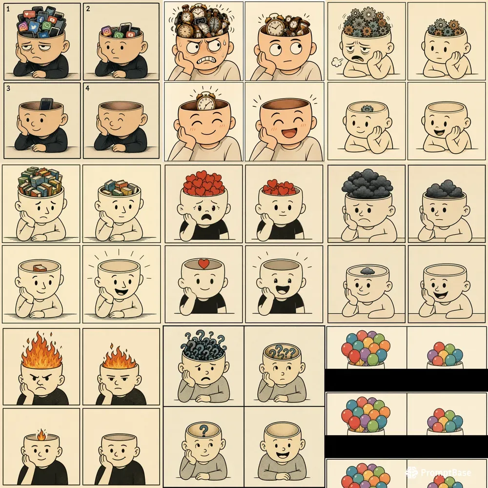 Minimal Four Panel Mind Meme Sets