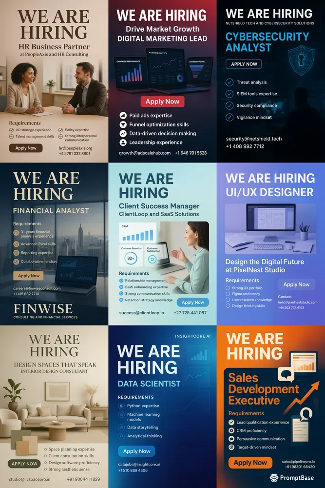 Professional Hiring Posters