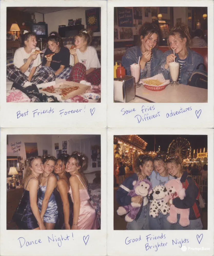 90s Friendship Instant Photo Snapshots