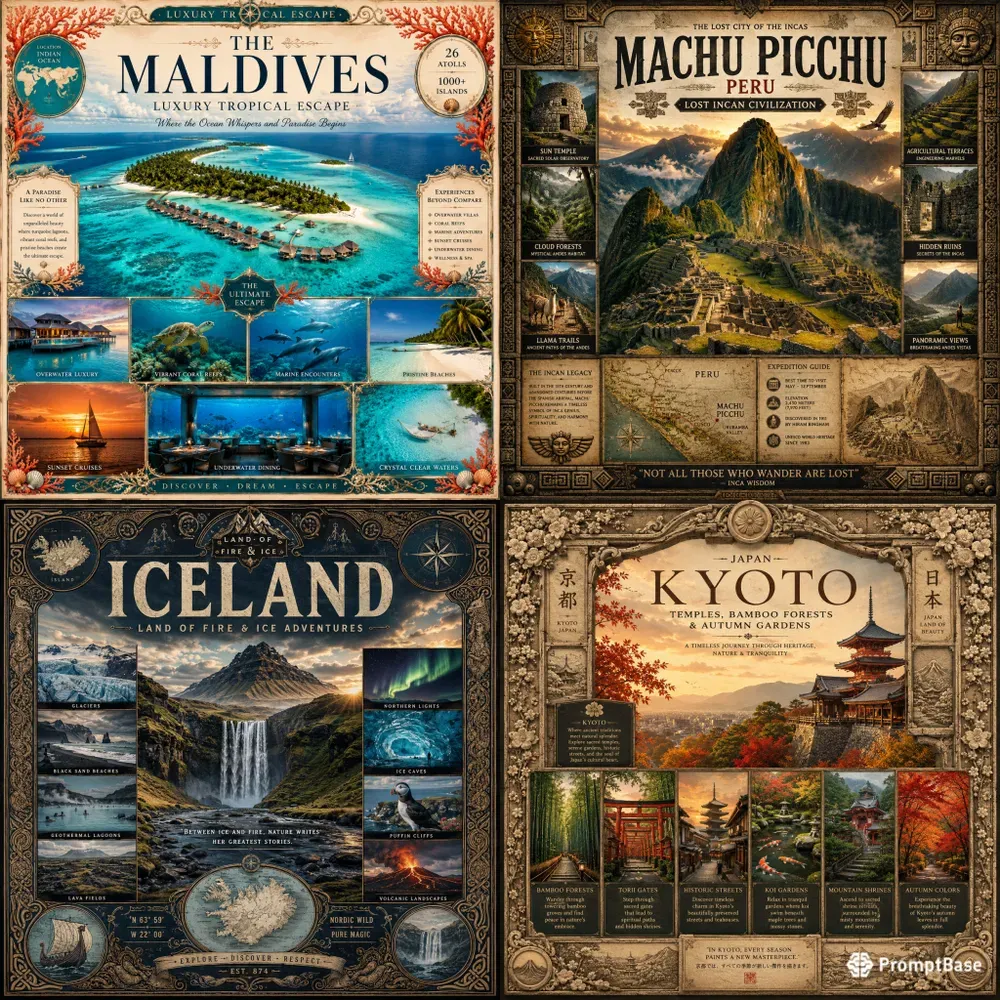 Vintage Travel Atlas Posters
