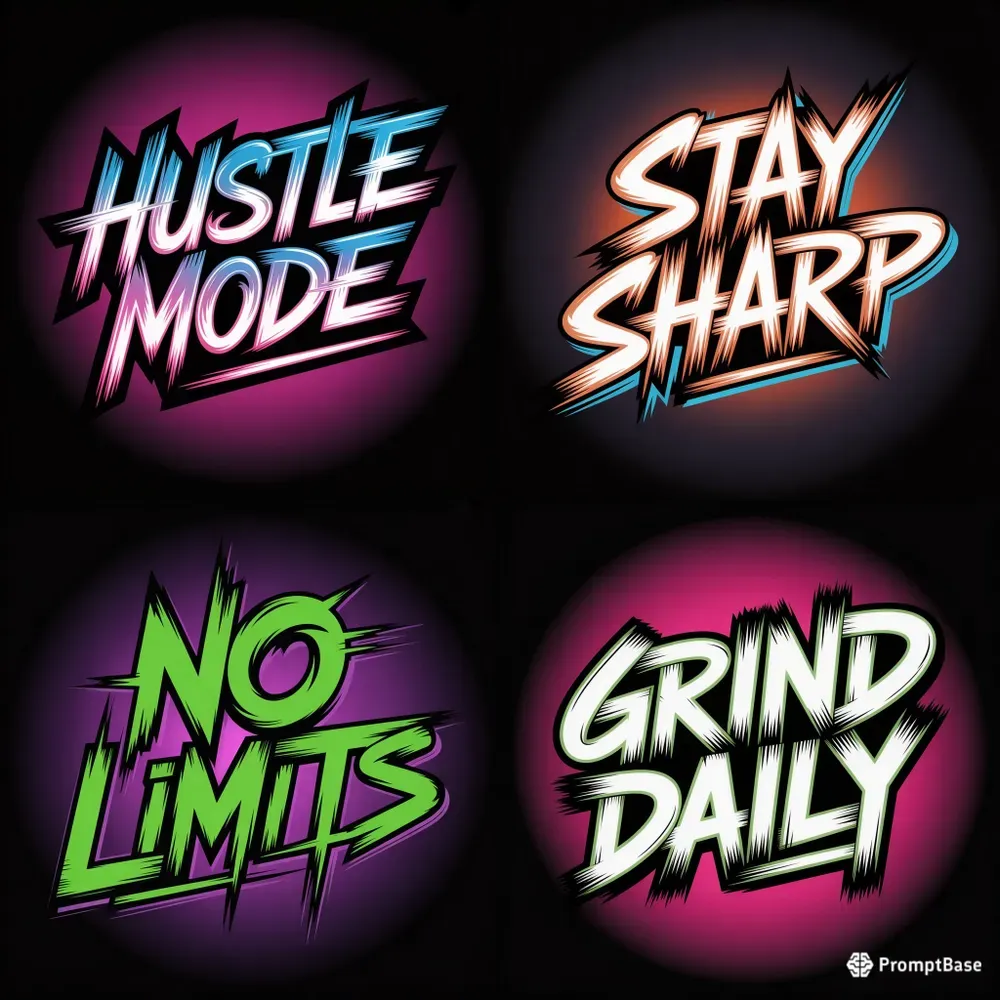 Neon Streetwear Type Graphic Posters