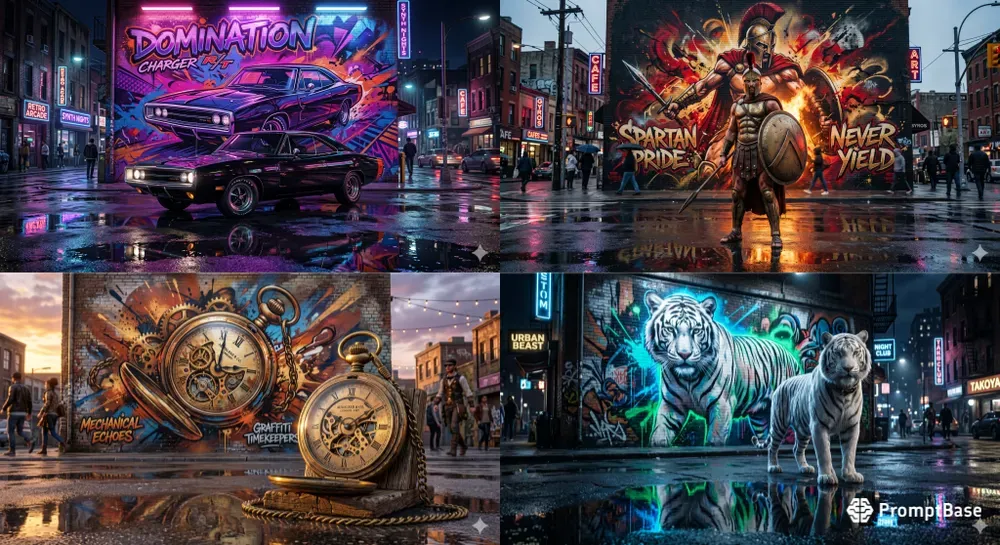 Urban Graffiti Mural Portraits