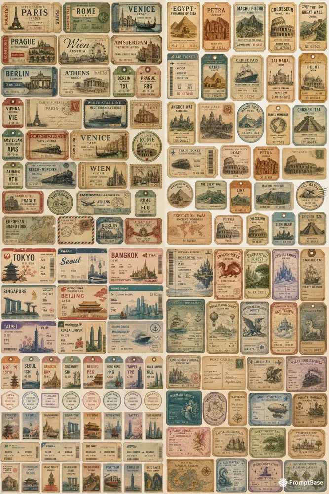 Vintage Travel Ticket Collections