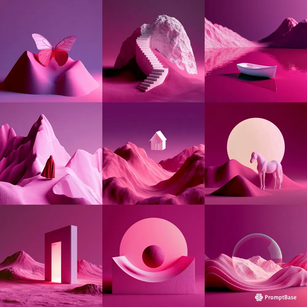 Surreal Pink Editorial Posters
