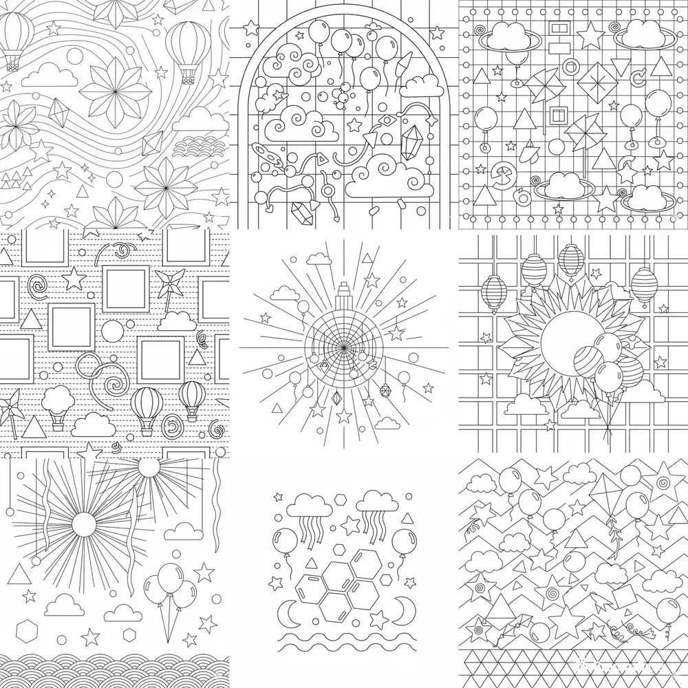 Simple Line Art Coloring