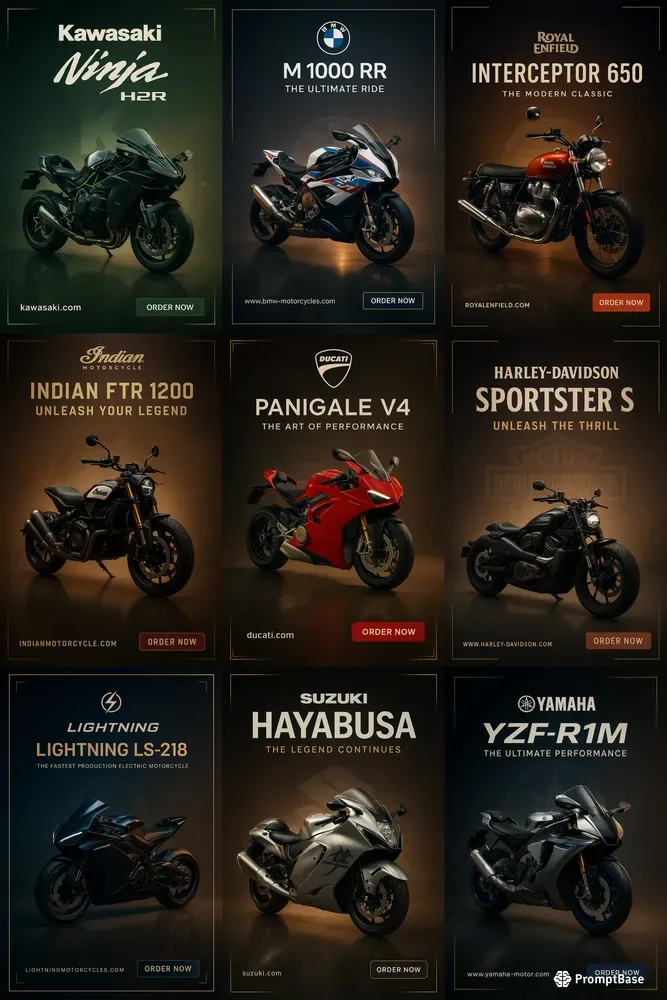 Premium Motorcycle Ad Posters