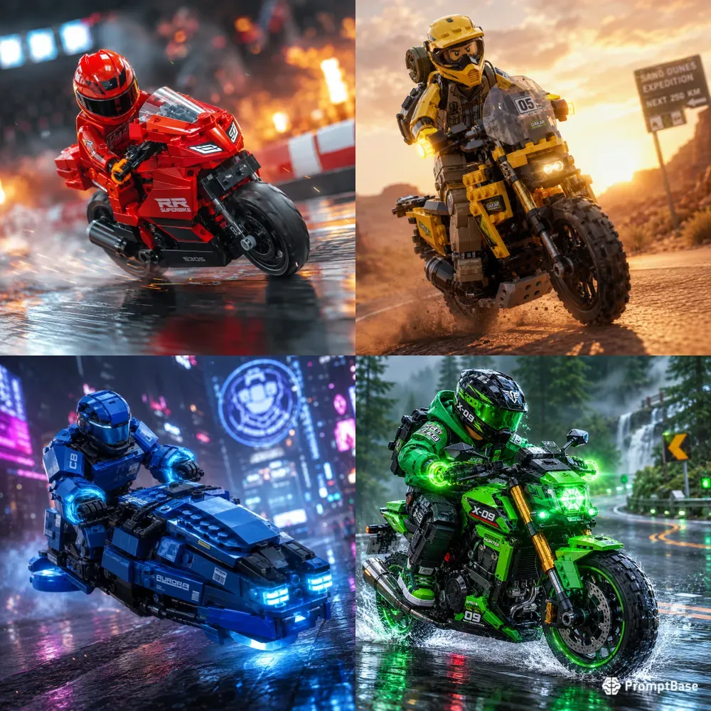 Neon Lego Riders Universes