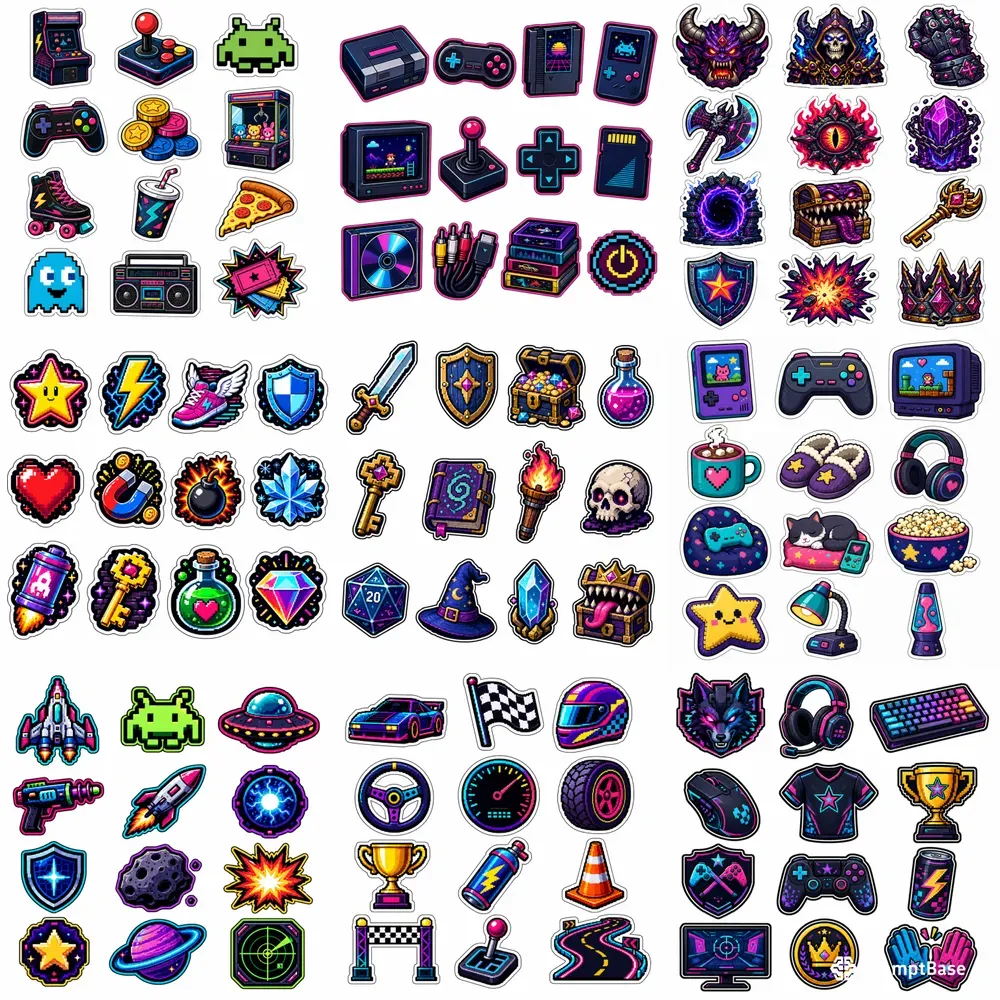 Retro Gamer Sticker Sheets
