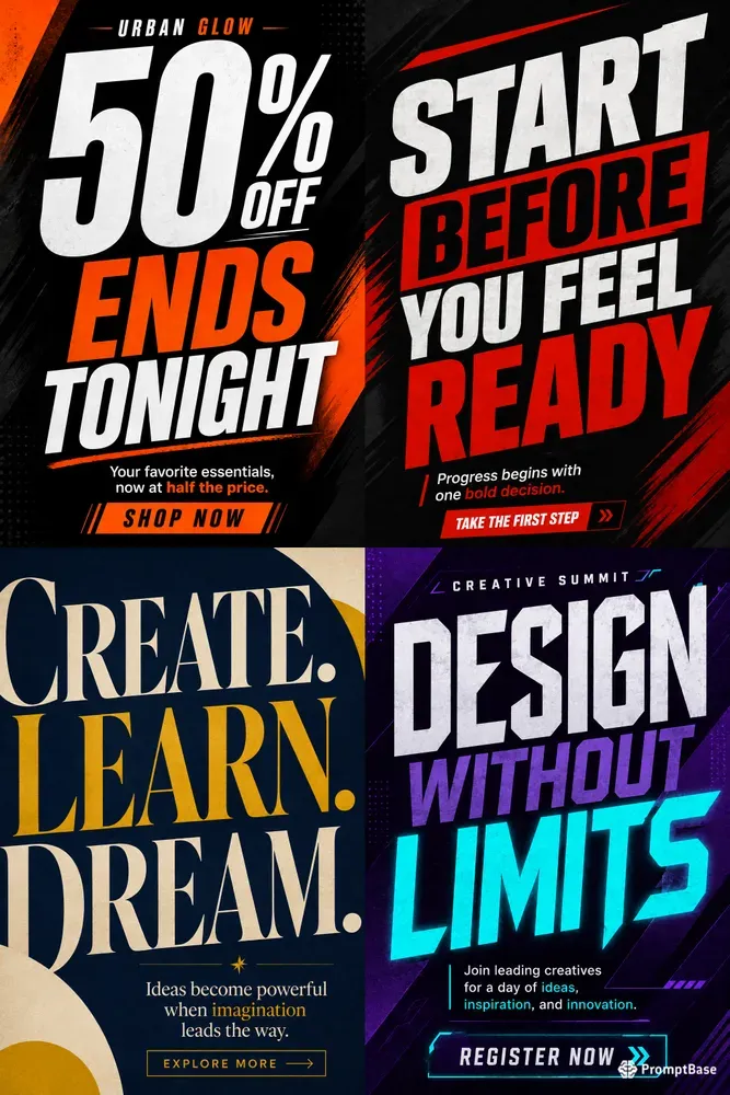 Bold Typography Social Media Post Generator
