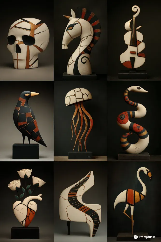 Surreal Porcelain Gold Kintsugi Art