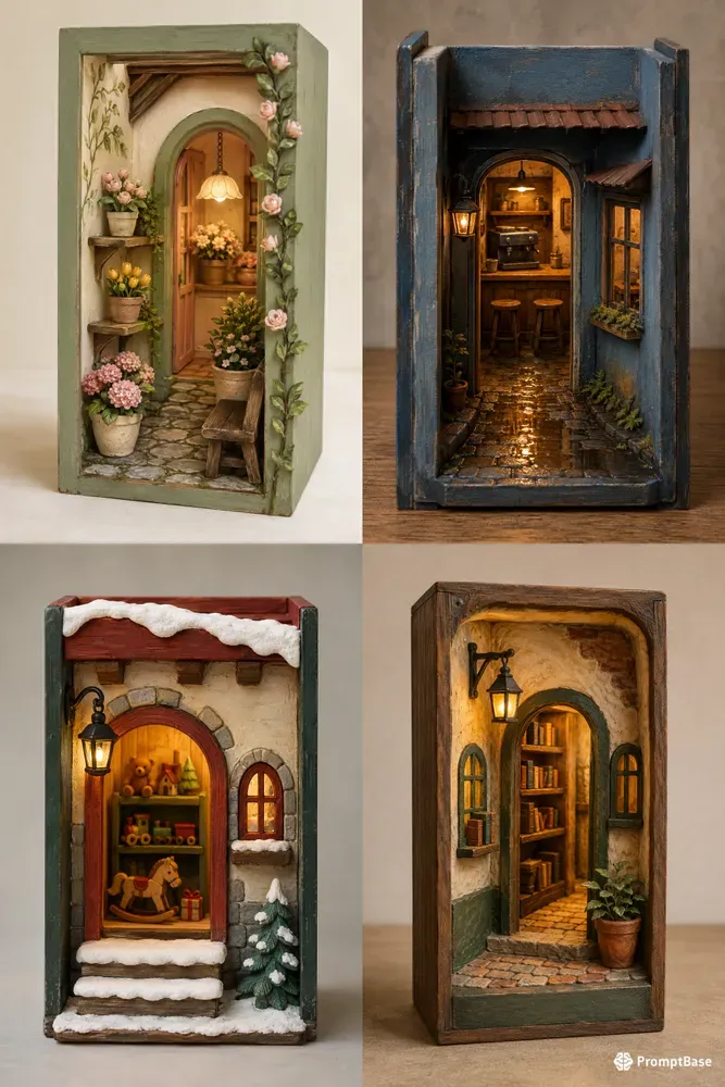 Handmade Miniature Book Nooks