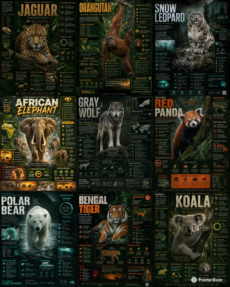 Cinematic Wildlife Infographics