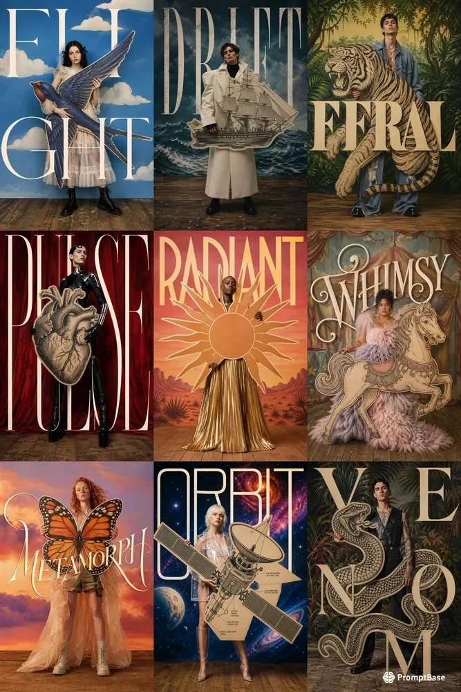 Surreal Cutout Fashion Poster Style