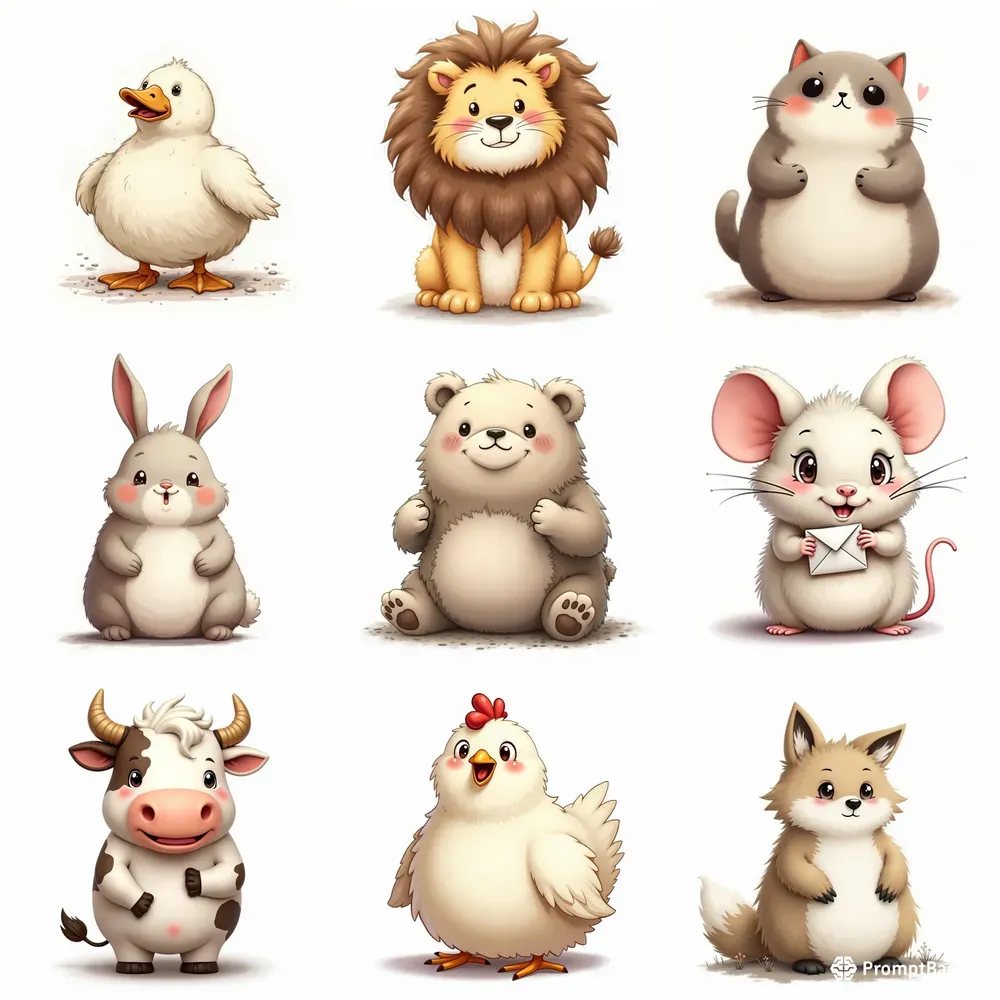 Cute Cartoon Drawings Funny Animals