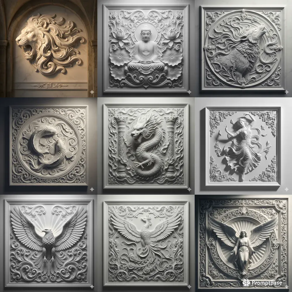 3D White Relief Sculpture Generators
