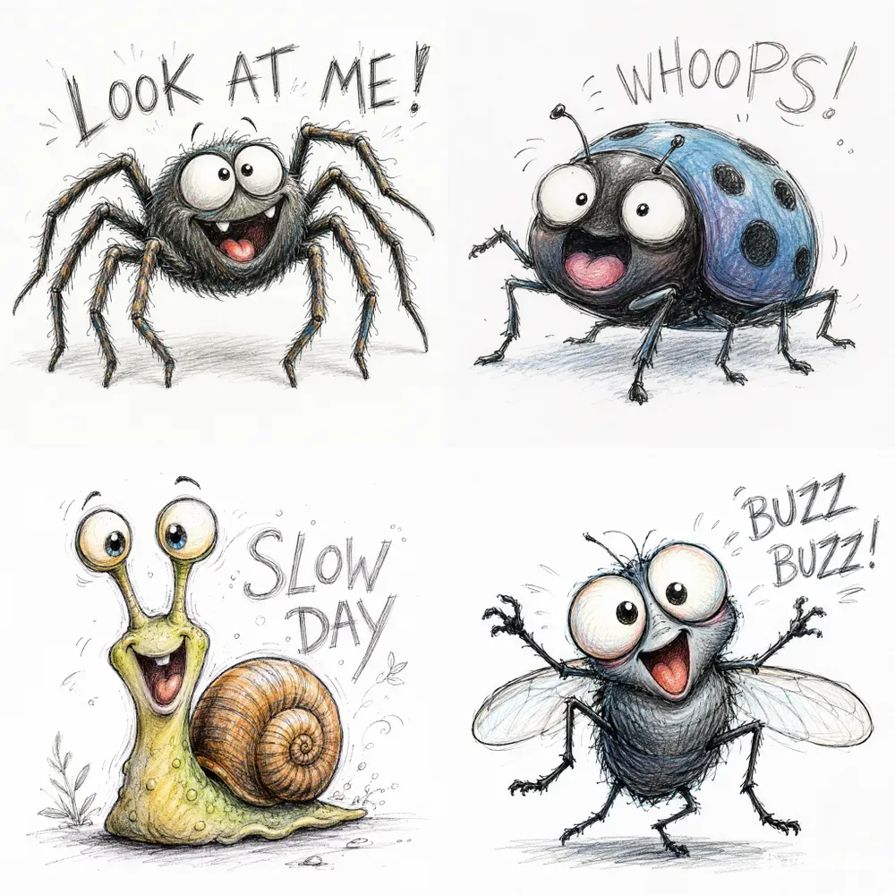 Funny Bug Sketches