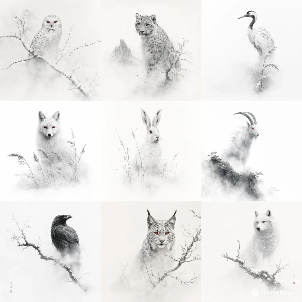 Ethereal Dotwork Spirit Creatures