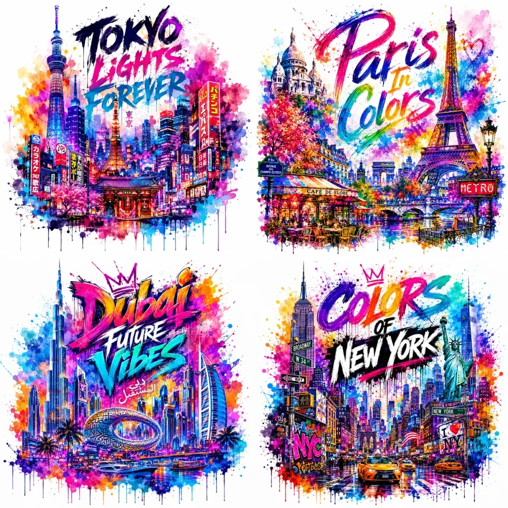 Colorful City Paintings