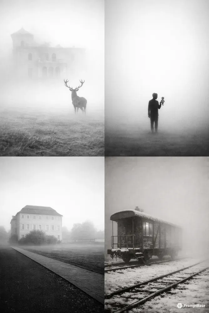 Foggy Minimalist Black White Photography