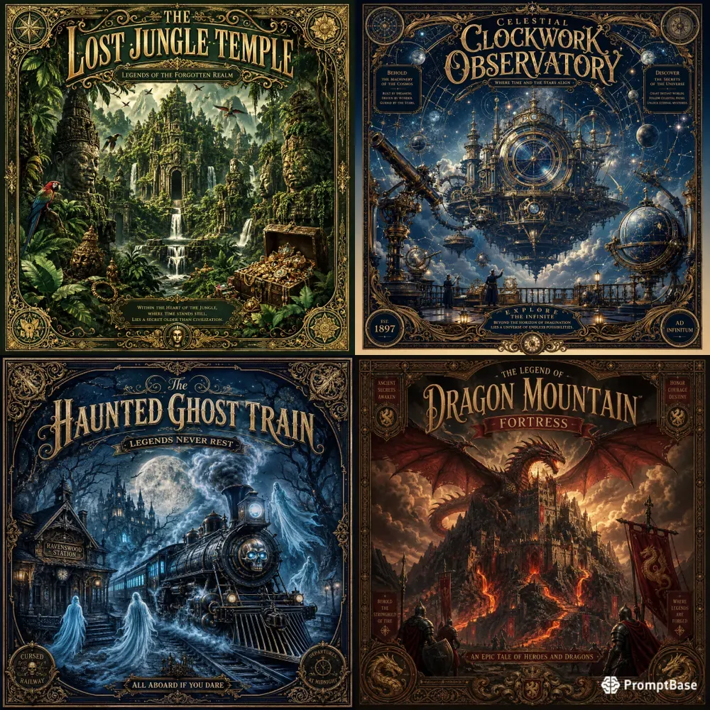 Epic Vintage Adventure Poster Designs