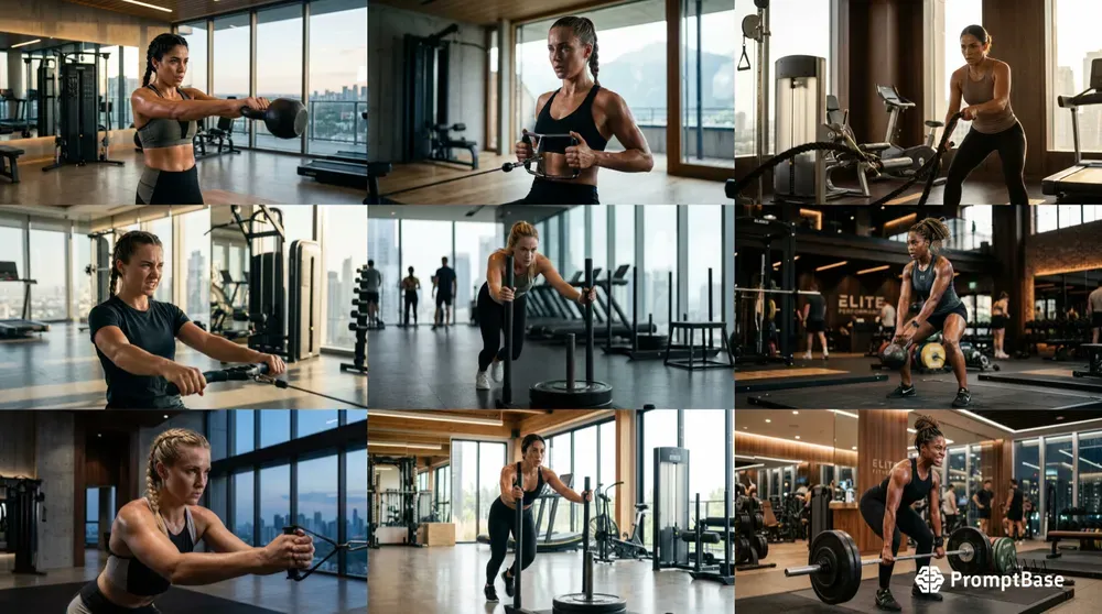 Realistic Female Fitness Gym Photos