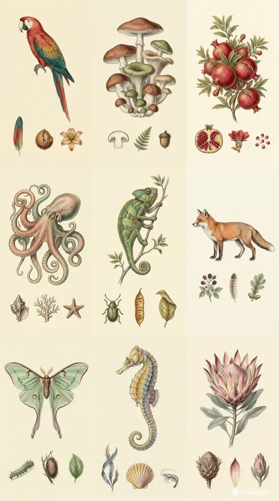 Antique Natural History Lithograph Art