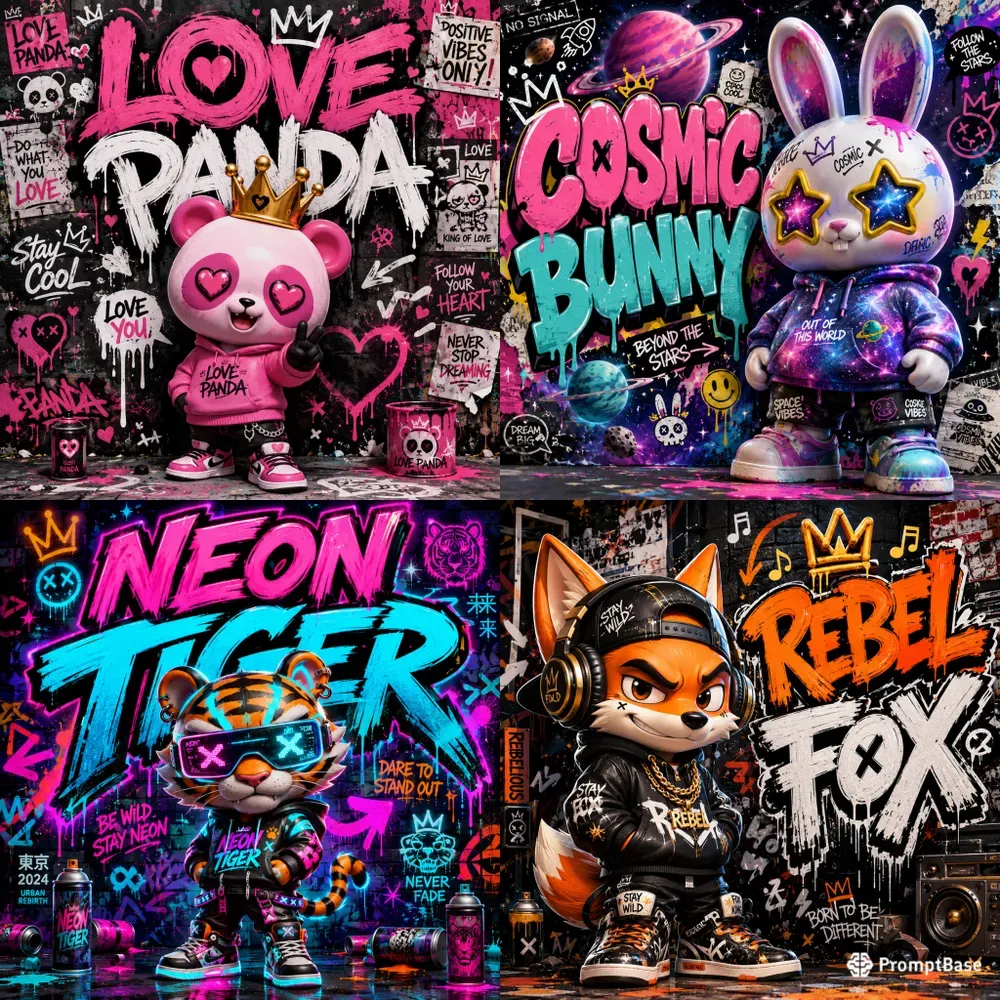 Urban Graffiti Designer Toy Mascots Packs