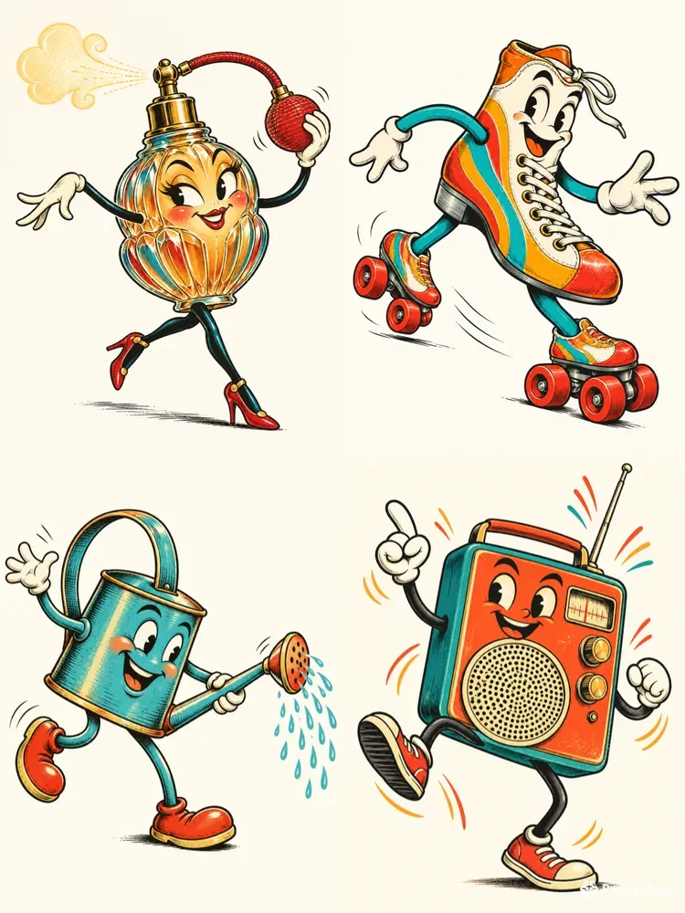 Retro Cartoon Mascot Characters