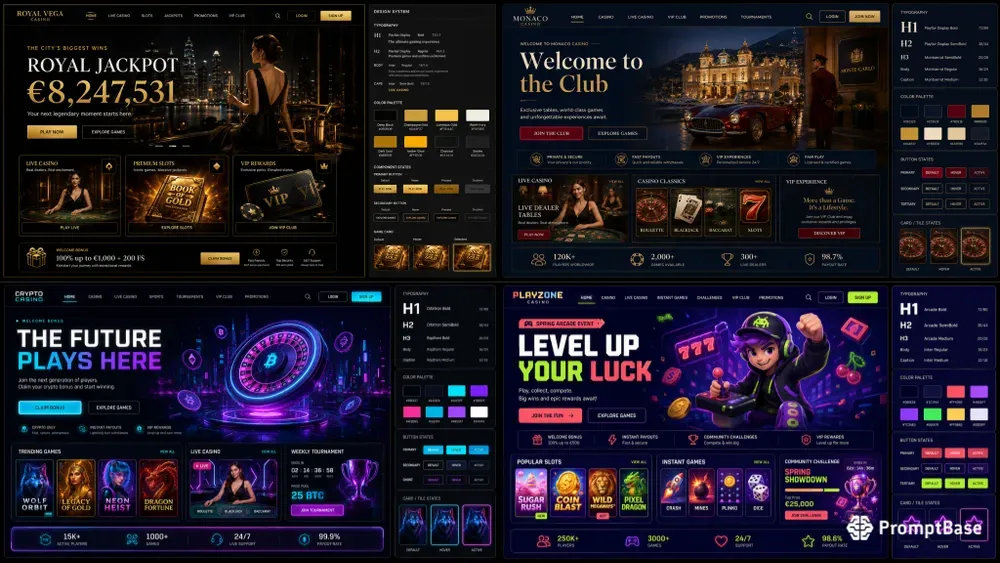 Premium Online Casino Homepage Generator