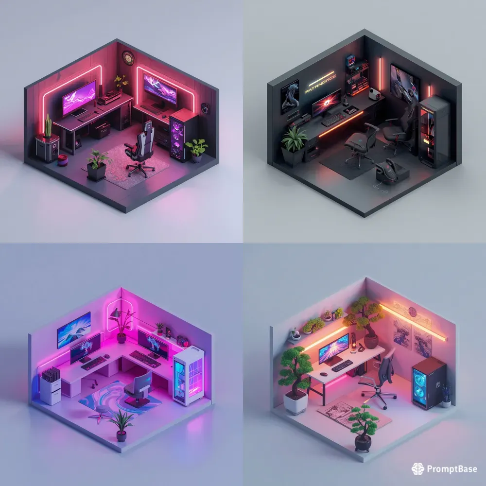 Isometric 3D Gaming Room Builders