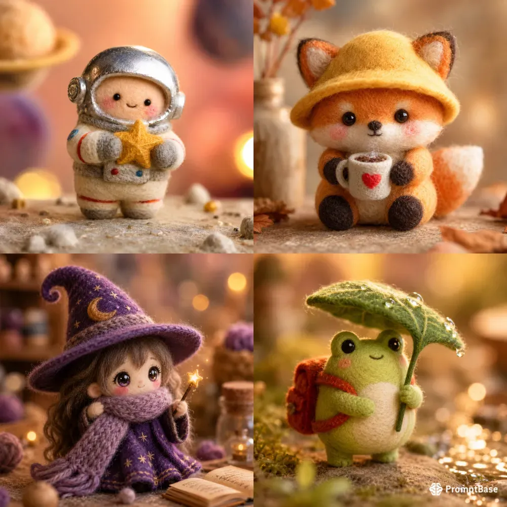 Needle Felted Cute Chibi Character Creations