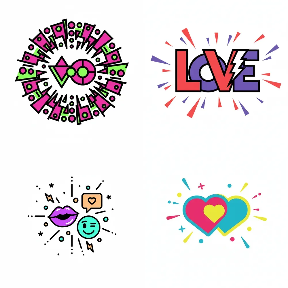 Neon Love Pop Art Clipart Makers