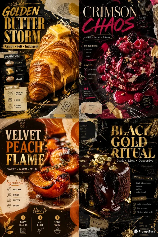 Chaotic Luxury Recipe Poster Generator