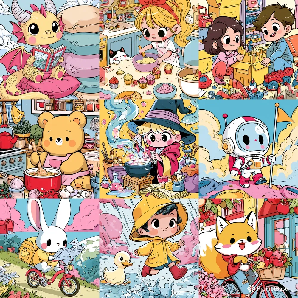Cute Kawaii Storybook Scenes