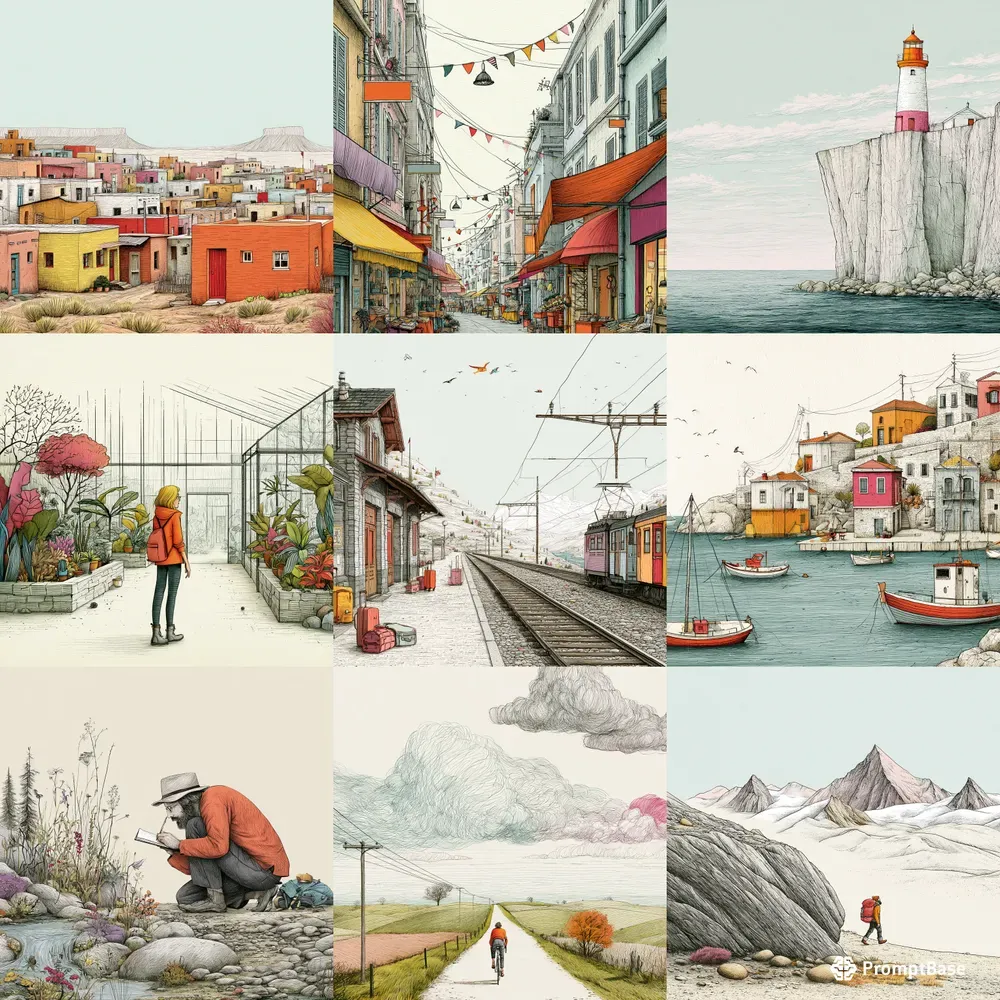 Illustrated Travel Sketch Art