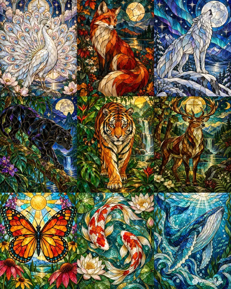 Stained Glass Animal Art Generator