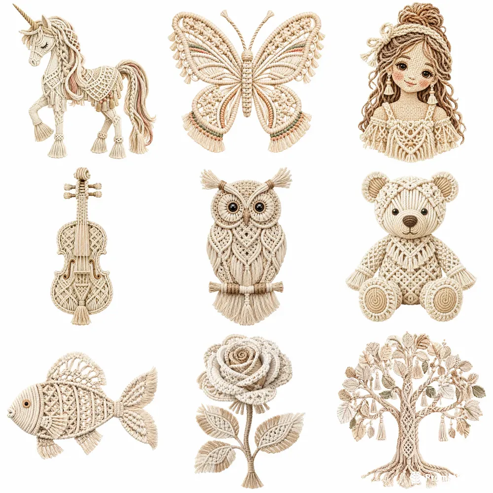 Macrame Shaped Objects Cliparts