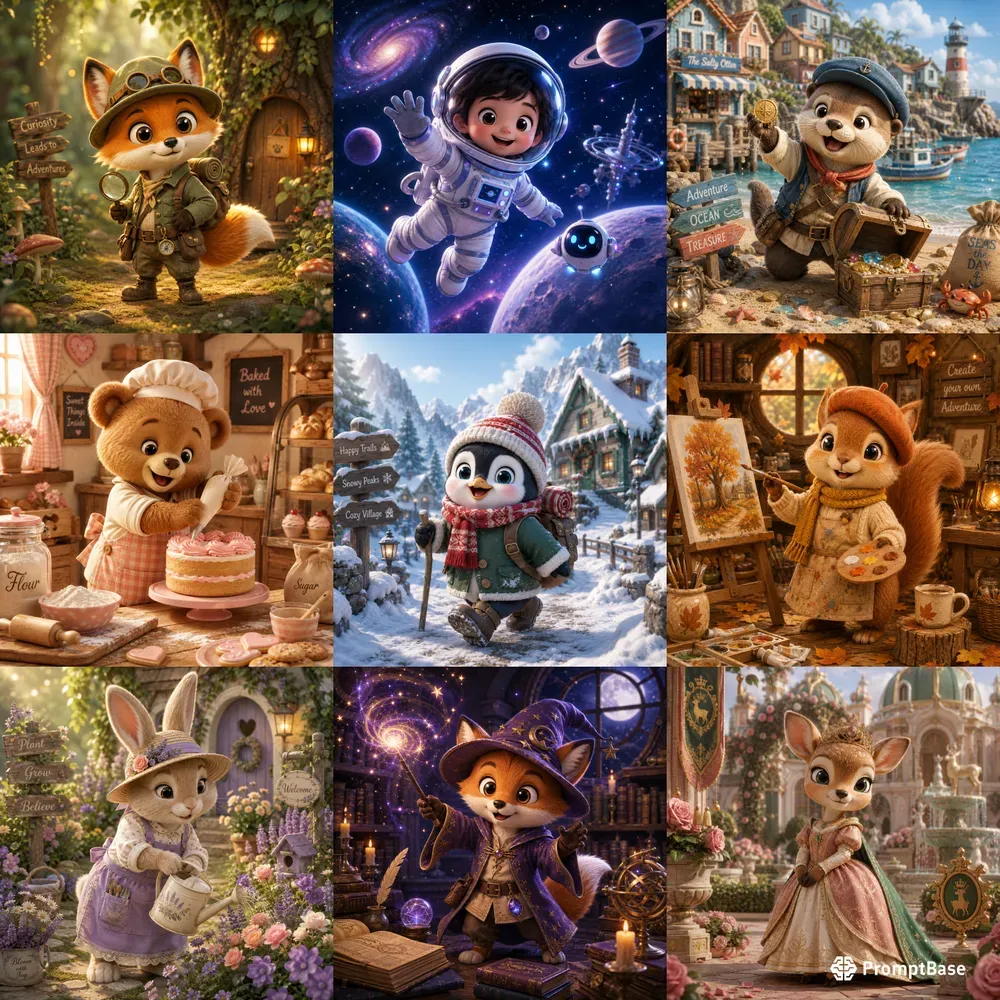 Charming 3D Character Illustrations