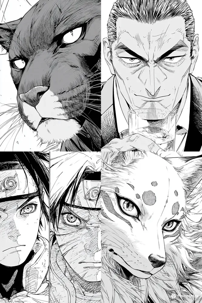 Black And White Manga Portraits