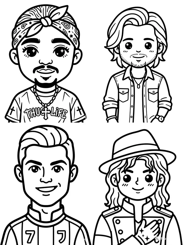 Kawaii Portraits Coloring Book Pages