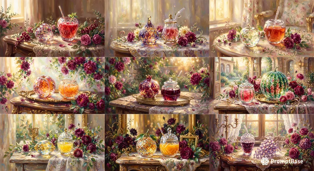 Romantic Dreamy Fruit Juices
