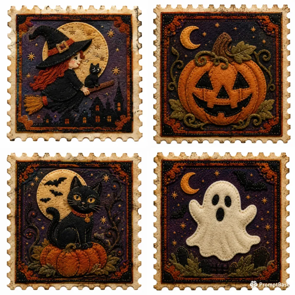 Halloween Felt Stamp Ephemera Generator