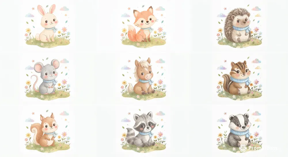 Highres Pastel Animal Cliparts