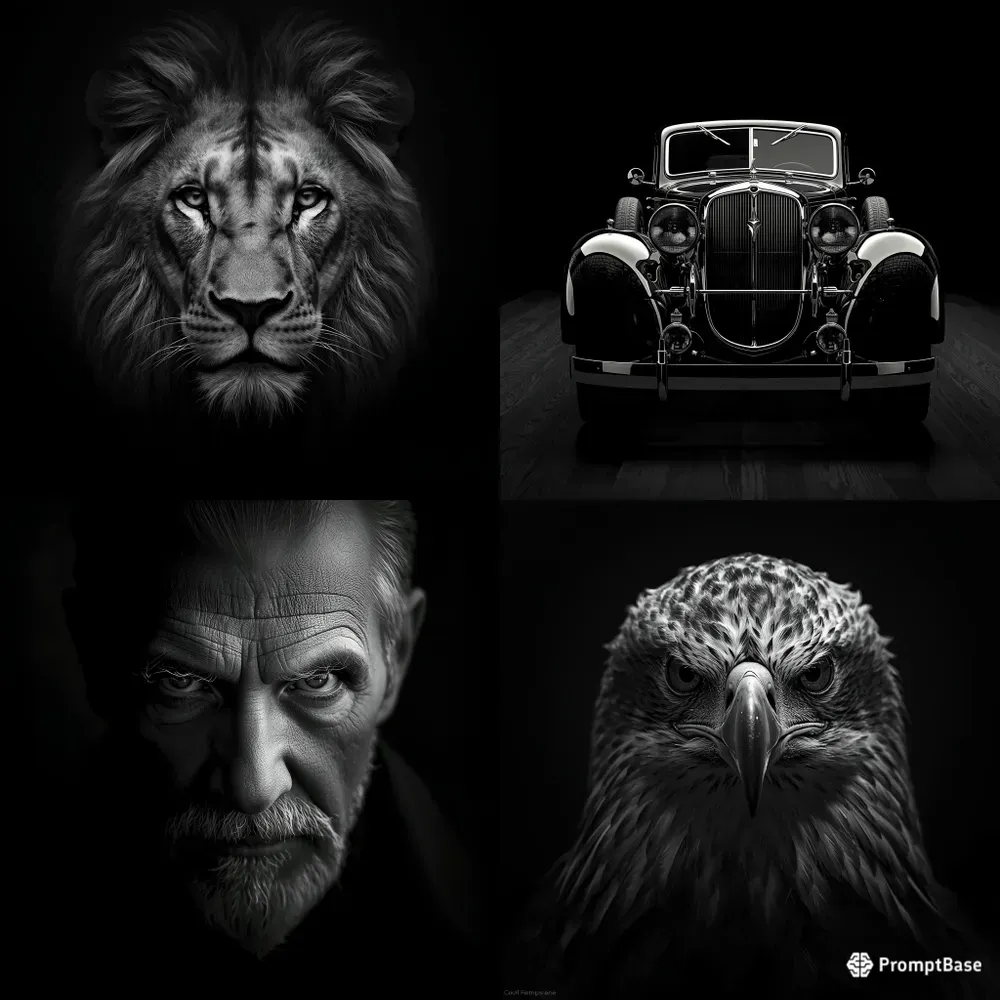 Majestic Monochrome Lion Portraits