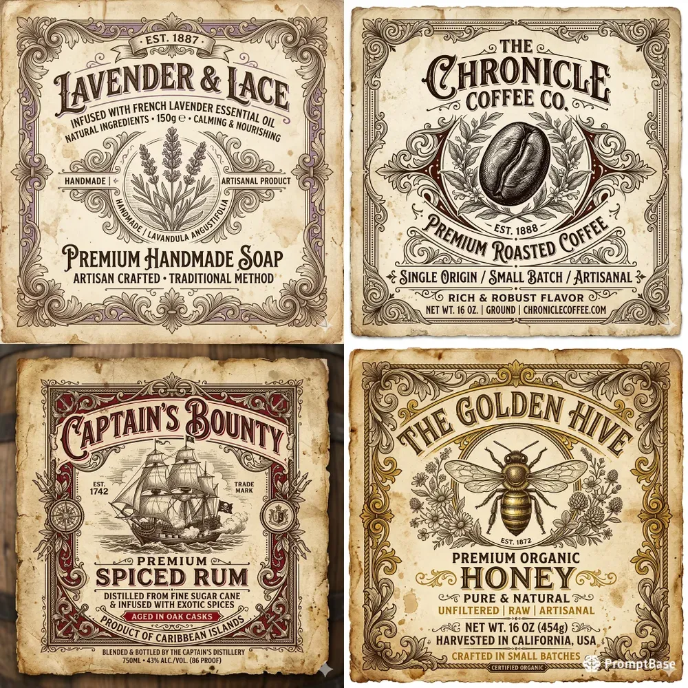 Vintage Rustic Product Labels